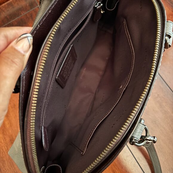 Coach Pebbled Leather Quinn Satchel – Grey Structured Handbag - Picture 6 of 17